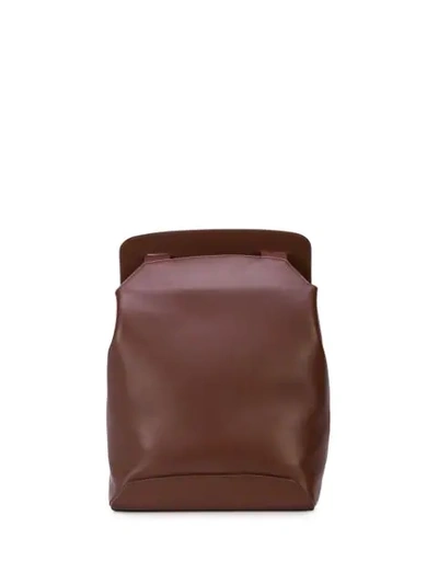 The Row Leather Backpack In Brown