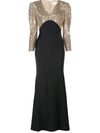 SACHIN & BABI SEQUIN EMBROIDERED GOWN
