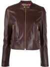 DOLCE & GABBANA CROPPED LEATHER BIKER JACKET