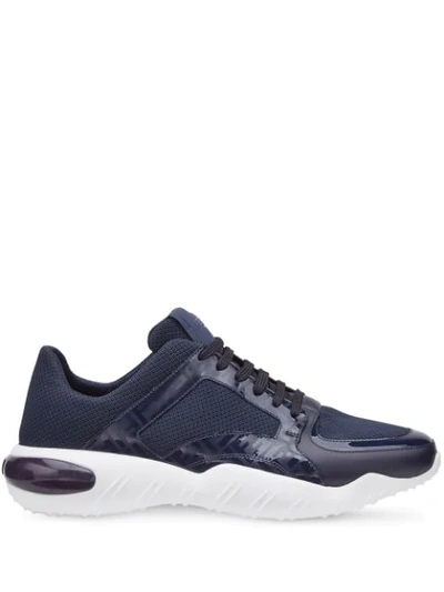 Fendi Ff Lace-up Trainers In Blue