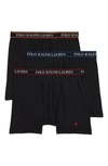 Polo Ralph Lauren 3-pack Cotton Blend Boxer Briefs In Black