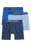 Polo Ralph Lauren Classic Fit Stretch Boxer Brief 3-pack In Blue