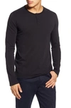 Atm Anthony Thomas Melillo Long Sleeve Henley - Exclusive In Black