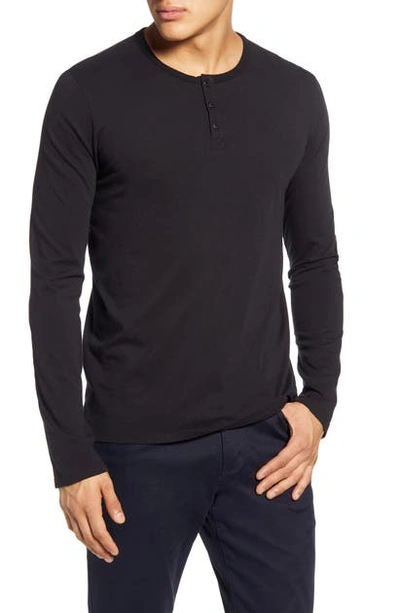 Atm Anthony Thomas Melillo Long Sleeve Henley - Exclusive In Black