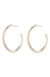 ALEXIS BITTAR CRYSTAL ENCRUSTED SPIKE HOOP EARRINGS,AB93E050