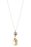 ALEXIS BITTAR GEORGIAN STONE DROP PENDANT NECKLACE,AB93N031020