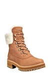 Timberland Women's Courmayeur Valley Shearling Leather Boots Women's Shoes In Medium Brown