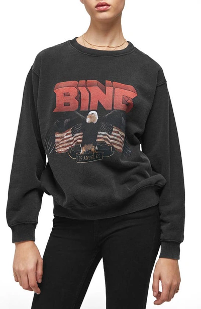 Anine Bing Vintage Bing Printed Cotton Sweatshirt In Black