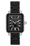 Michele Wrapped Deco Sport Watch, 34mm X 36mm - 100% Exclusive In Black/ Silver
