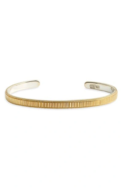 Anna Beck Ribbed Skinny Cuff In Gold