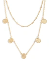 ANNA BECK RIBBED DOUBLE LAYER NECKLACE,NK10039-GLD