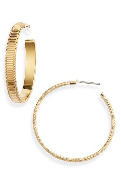Anna Beck Ribbed Large Hoop Earrings In Gold