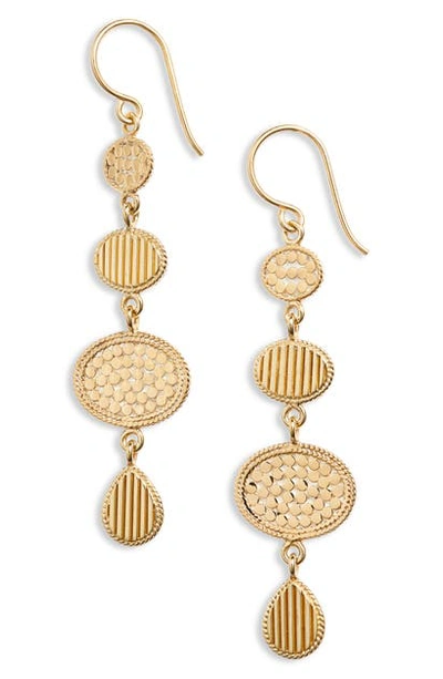 Anna Beck Ribbed Multi Drop Earrings In Gold