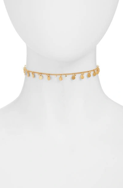 Anna Beck Ribbed Charm Choker Necklace In Gold