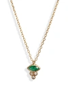 JENNIE KWON DESIGNS MARQUISE EMERALD CROWN NECKLACE,30-4300-14
