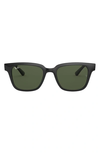 Ray Ban Ray-ban Unisex Polarized Square Sunglasses, 51mm In Black/ Green