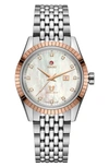 Rado Women's Swiss Automatic Golden Horse Diamond (1/10 Ct T.w.) Stainless Steel Bracelet Watch 35mm In Silver/ Mop