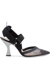 Fendi Colibrì Ff Motif Slingback Pumps In Nero