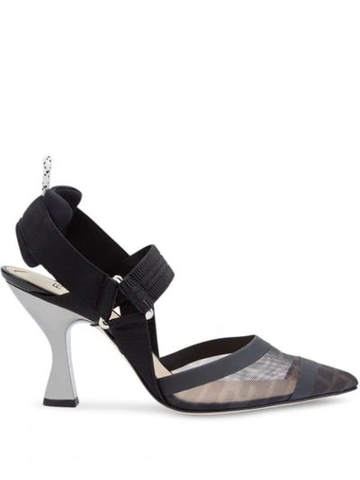 Fendi Colibrì Ff Motif Slingback Pumps In Black