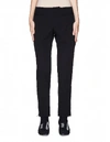 Yohji Yamamoto Black Wool Oval Cut-out Trousers In Black