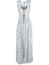 Proenza Schouler Leopard-print Deep-v Neck Dress In Blue