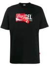 DIESEL RECYCLED FABRIC T-SHIRT WITH DOUBLELOGO PRINT