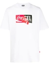 DIESEL RECYCLED FABRIC T-SHIRT WITH DOUBLELOGO PRINT