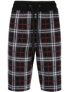 BURBERRY CHECK PRINT DRAWSTRING SHORTS