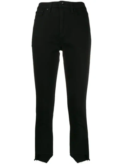 Rag & Bone Unfinished-cuffs Slim-fit Jeans In Black