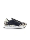 Premiata Conny Leopard Print Sneakers In Nero (black)