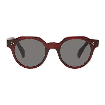 Oliver Peoples Burgundy Irven Sunglasses In Red