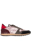 Valentino Rockstud Runner Sneakers In Red