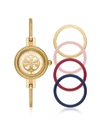 Tory Burch Reva Bangle Watch Gift Set In Gold