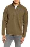 Patagonia Better Sweater Quarter Zip Jacket In Sage Khaki