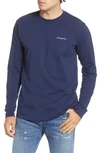 Patagonia Line Logo Long Sleeve Responsibili-tee T-shirt In Classic Navy