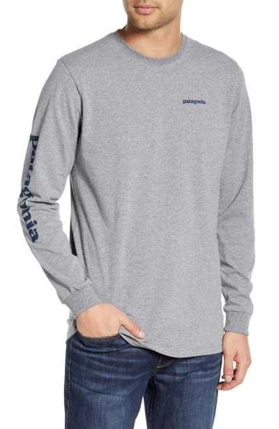 Patagonia Long Sleeve Logo T-shirt In Gravel Heather