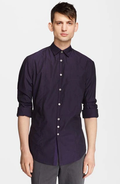 John Varvatos Slim Fit Microcheck Shirt In Purple