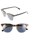 Ray Ban Standard Clubmaster 51mm Sunglasses In Blue Havana