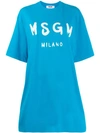 MSGM PRINTED LOGO T-SHIRT DRESS