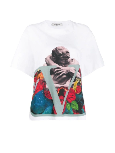 Valentino X Undercover Vlogo Lovers Print T-shirt In White