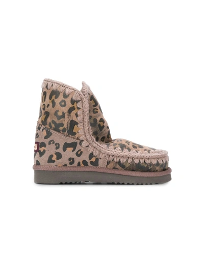 Mou Leopard-print Snow Boots In Neutrals