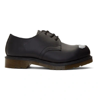 Raf Simons Dr. Martens Steel Toe Leather Shoes In Black