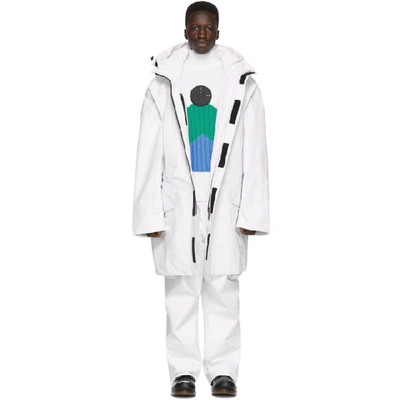 Raf Simons White Templa Edition Oversized Shell Ski Jacket In 00010 White