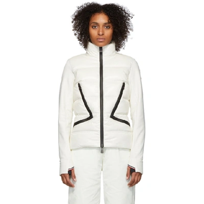 Moncler Grenoble Dixence Contrast Zip Puffer Coat In White