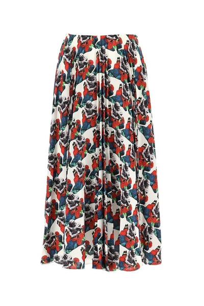 Valentino X Undercover Lovers Print Pleated Skirt In Multicolor