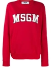 Msgm College Logo Sweatshirt In Red