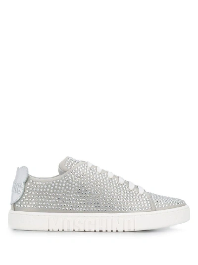 Moschino Women's  Grey Polyester Sneakers