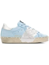 GOLDEN GOOSE LIGHT BLUE LEATHER SNEAKERS,G34WS945C6