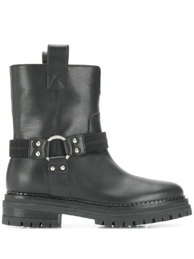 Sergio Rossi Womens Black Leather Ankle Boots