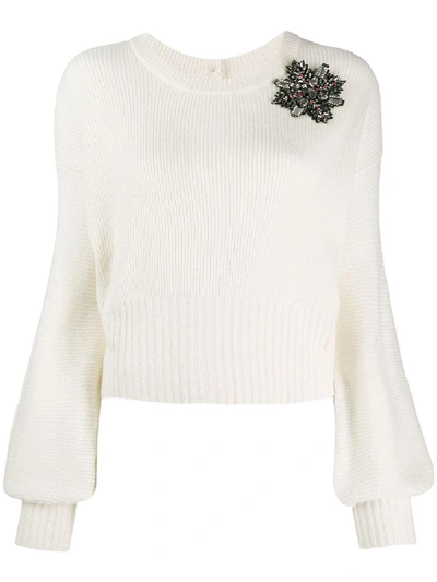 Pinko White Wool Sweater